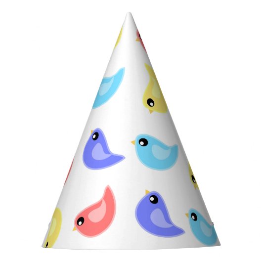 Vogels pet met kleurrijke voorpagina's feesthoedjes (Voorkant)