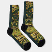 Vogels, Phoenix Bloeiende Boomtakken Lotus Bloem Sokken (Rechts)