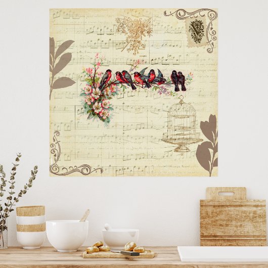  vogels poster (Keuken)