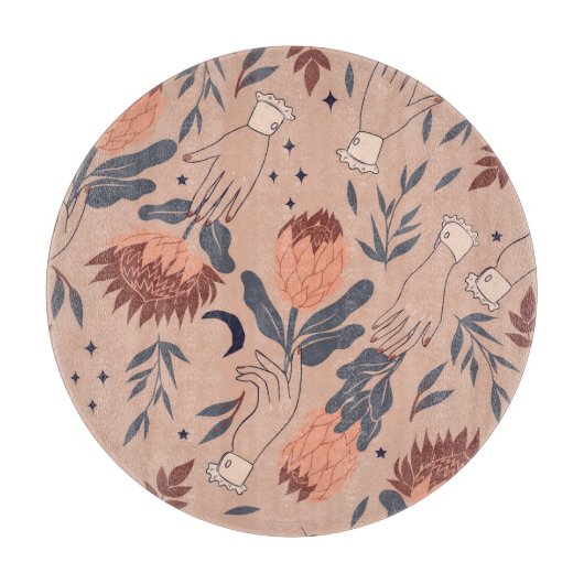 Vogels & Proteas: Hand Graphics Snijplank (Voorkant)