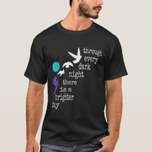 Vogels puntkomma geschenk preventie van zelfmoord t-shirt