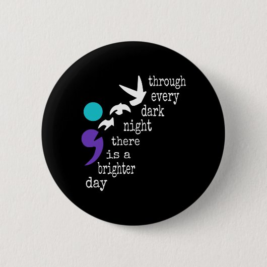 Vogels puntkomma geschenkpreventie bewustzijn ronde button 5,7 cm (Voorkant)