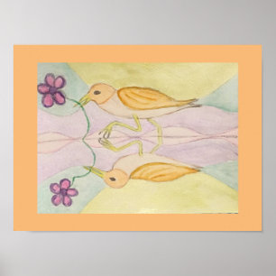 vogels reflecteren poster