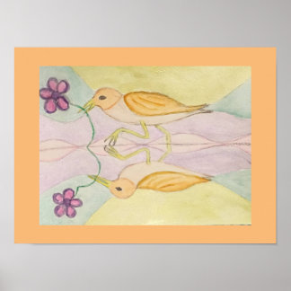 vogels reflecteren poster