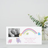 Vogels & Regenboog Geboorteaankondiging Baby Foto Aankondiging (Staand voorkant)