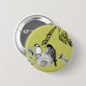  vogels ronde button 5,7 cm (Voorkant /achterkant)