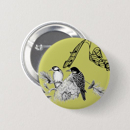 vogels ronde button 5,7 cm (Voorkant /achterkant)