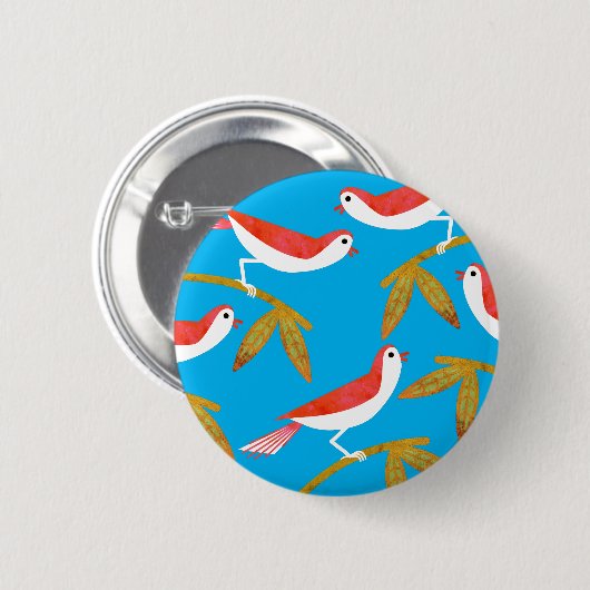 vogels ronde button 5,7 cm (Voorkant /achterkant)