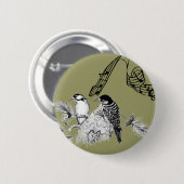  vogels ronde button 5,7 cm (Voorkant /achterkant)