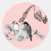  vogels ronde sticker (Voorkant)