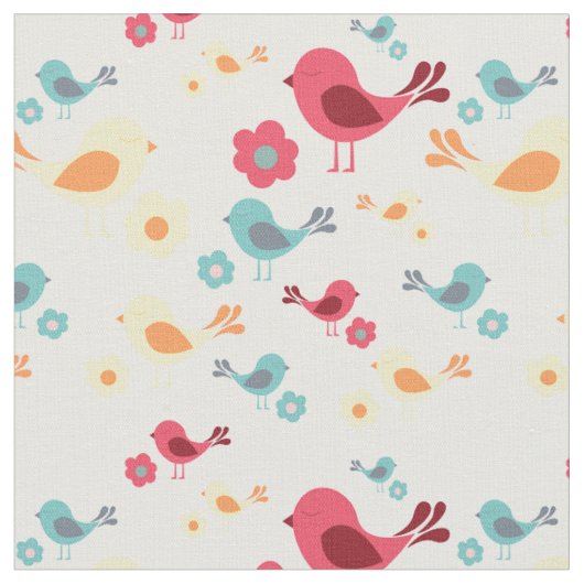  vogels - roze, blauw, geel stof (Close Up)