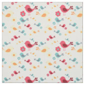  vogels - roze, blauw, geel stof (Swatch)