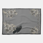 Vogels Rozen en Ravens Keukenhanddoek (Horizontaal)