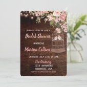 Vogels Rustiek Bruids douche Uitnodiging String li (Staand voorkant)