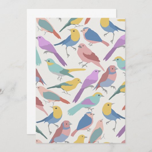 Vogels samen dierproeven kaart (Voorkant / Achterkant)