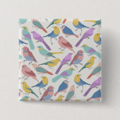 Vogels samen vierkante button 5,1 cm (Voorkant)