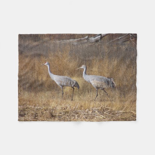 Vogels Sandhill Cranes Wildlife Fleece Blanket (Voorkant (Horizontaal))