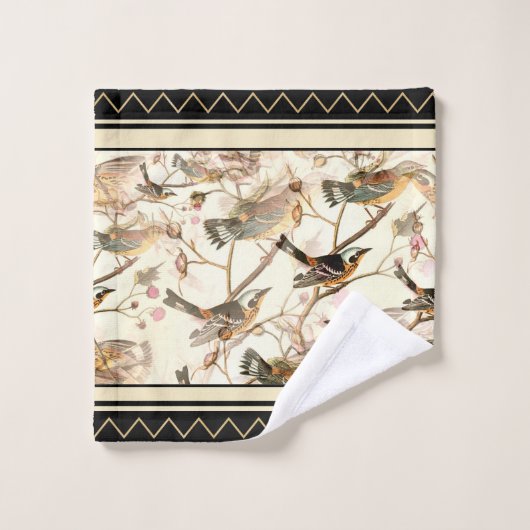 Vogels Scène op Ivoor Bad Handdoek (Wasdoekje)
