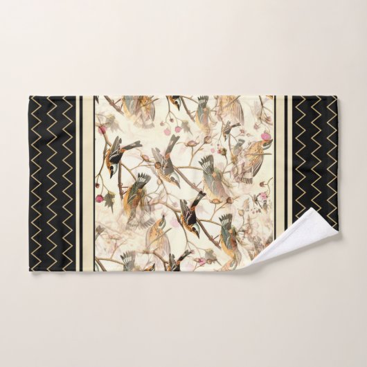 Vogels Scène op Ivoor Bad Handdoek (Handdoek)