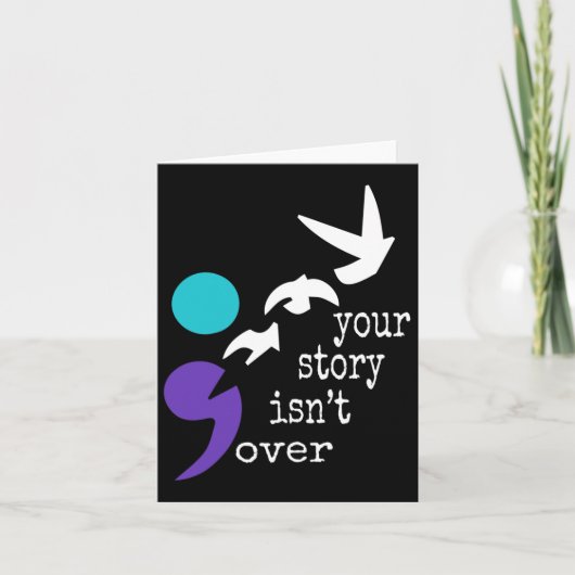 Vogels Semicolon Gift Suicide Prevention Awareness Kaart (Voorkant)