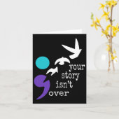 Vogels Semicolon Gift Suicide Prevention Awareness Kaart (Gele Bloem)