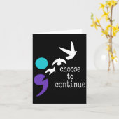 Vogels Semicolon Gift Suicide Prevention Awareness Kaart (Gele Bloem)