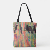 Vogels Silhouette Colorful Canvas tas (Achterkant)
