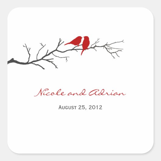 Vogels Silhouetten begunstigen Stickers of envelop (Voorkant)