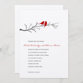 Vogels Silhouettes Wedding Invitation - Rood - Kaart (Voorkant / Achterkant)