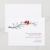 Vogels Silhouettes Wedding Reception Kaarten - Roo (Voorkant / Achterkant)