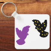 Vogels Sleutelhanger – Dubbel Veer Silhouet Ontwer (Voorkant)