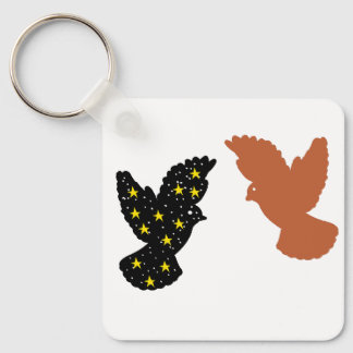 Vogels Sleutelhanger – Twin Soar Minimaal Silhouet
