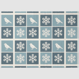 Vogels & Sneeuwvlokken Kerstmis Winter Decoupage Tissuepapier