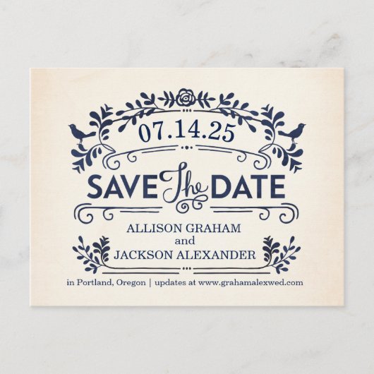  vogels sparen het Briefkaart Datum (Voorkant)