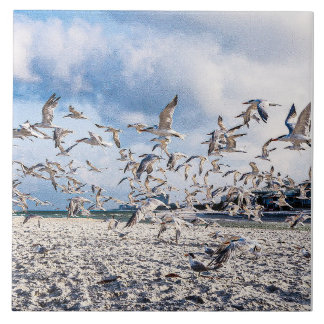 Vogels stijgen tegeltje