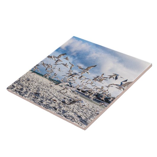 Vogels stijgen tegeltje (Zijkant)