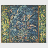 VOGELS, STROMEN EN KABAGENLEZEN, blauw Cadeaupapier (Vlak)