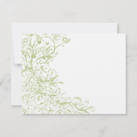 Vogels & Swirls #28 Bruiloft RSVP Reactie Kaart (Voorkant)