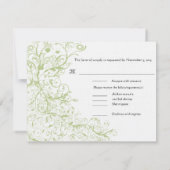 Vogels & Swirls #28 Bruiloft RSVP Reactie Kaart (Achterkant)