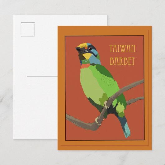 Vogels -- Taiwan Baardvogel Briefkaart (Voorkant / Achterkant)