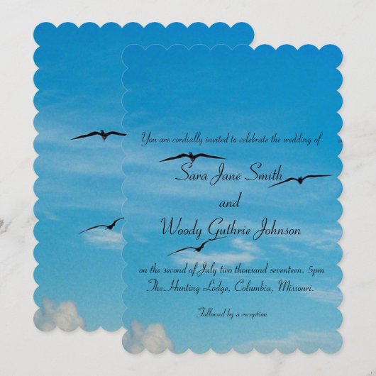 Vogels tijdens het huwelijk kaart (Voorkant / Achterkant)