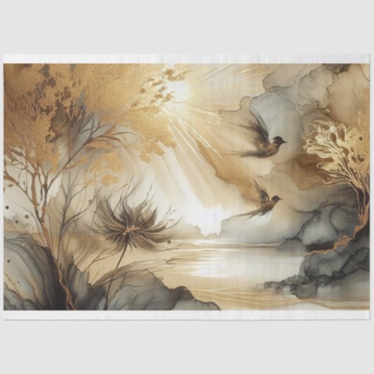 Vogels Tissue Papier, Decoupage, Gift Wrapping Tissuepapier (Voorkant)