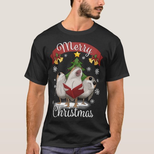Vogels Trouwen Kerstmis T-shirt (Voorkant)