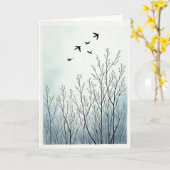 Vogels Vaderdag kaart (Gele Bloem)