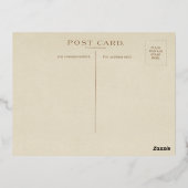 vogels van 1906 in Sneeuwkerstgoud Folie Feestdagen Briefkaart (Achterkant)