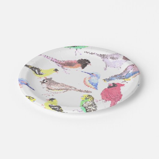 vogels van Amerika- gezelschapsdieren en mozaïeken Papieren Bordje (Gekanteld)