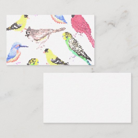 vogels van Amerika- gezelschapsdieren en mozaïeken Visitekaartje (Voorkant / Achterkant)