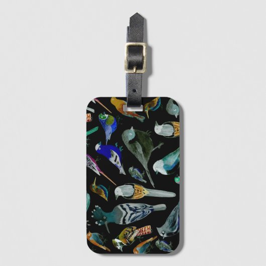 vogels van Amerika- huisdieren en wilde vogels Bagagelabel (Voorkant (verticaal))