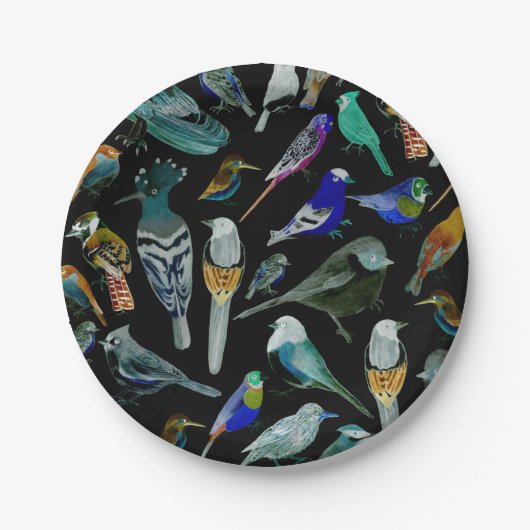 vogels van Amerika- huisdieren en wilde vogels Papieren Bordje (Voorkant)