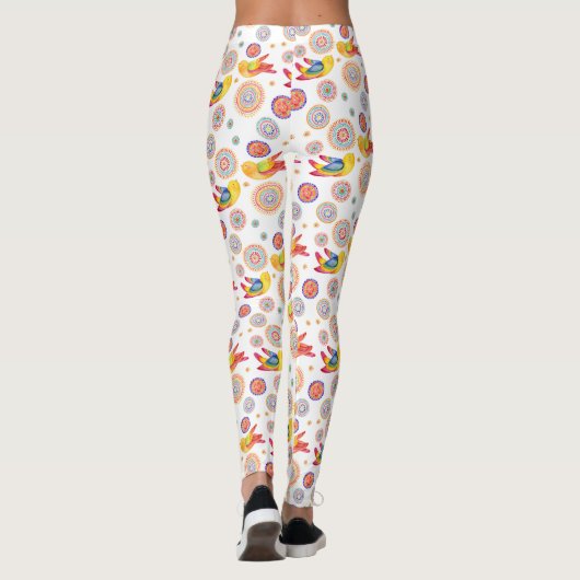 Vogels van de lente-Waterverf Leggings (Achterkant)
